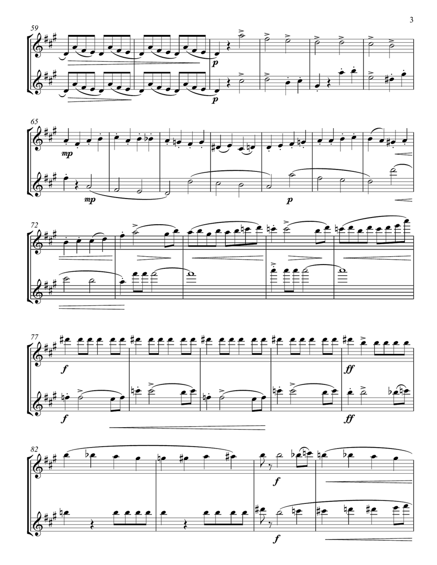 Carnaval Overture for Two Flutes Flute Duet scores gallery preview page 4