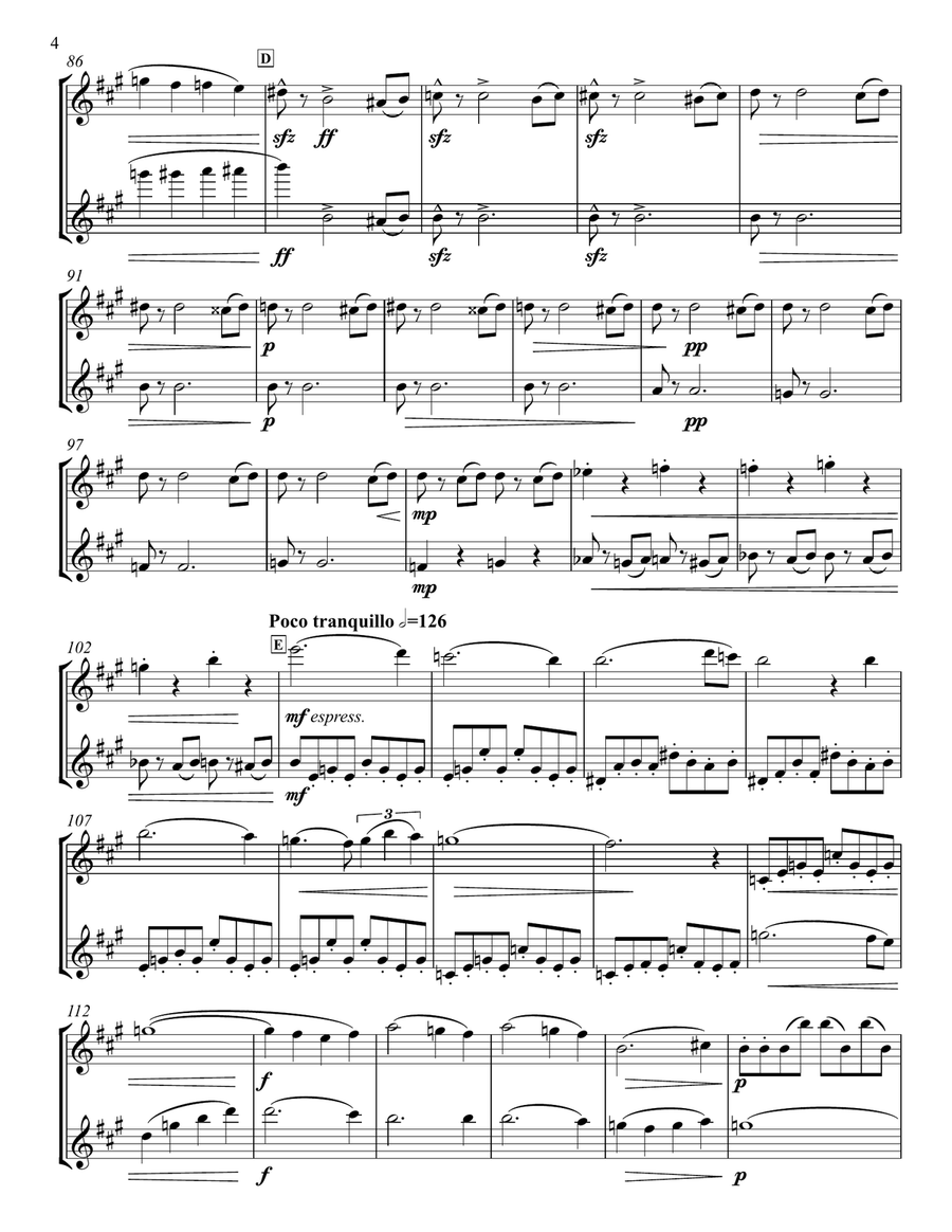 Carnaval Overture for Two Flutes Flute Duet scores gallery preview page 5