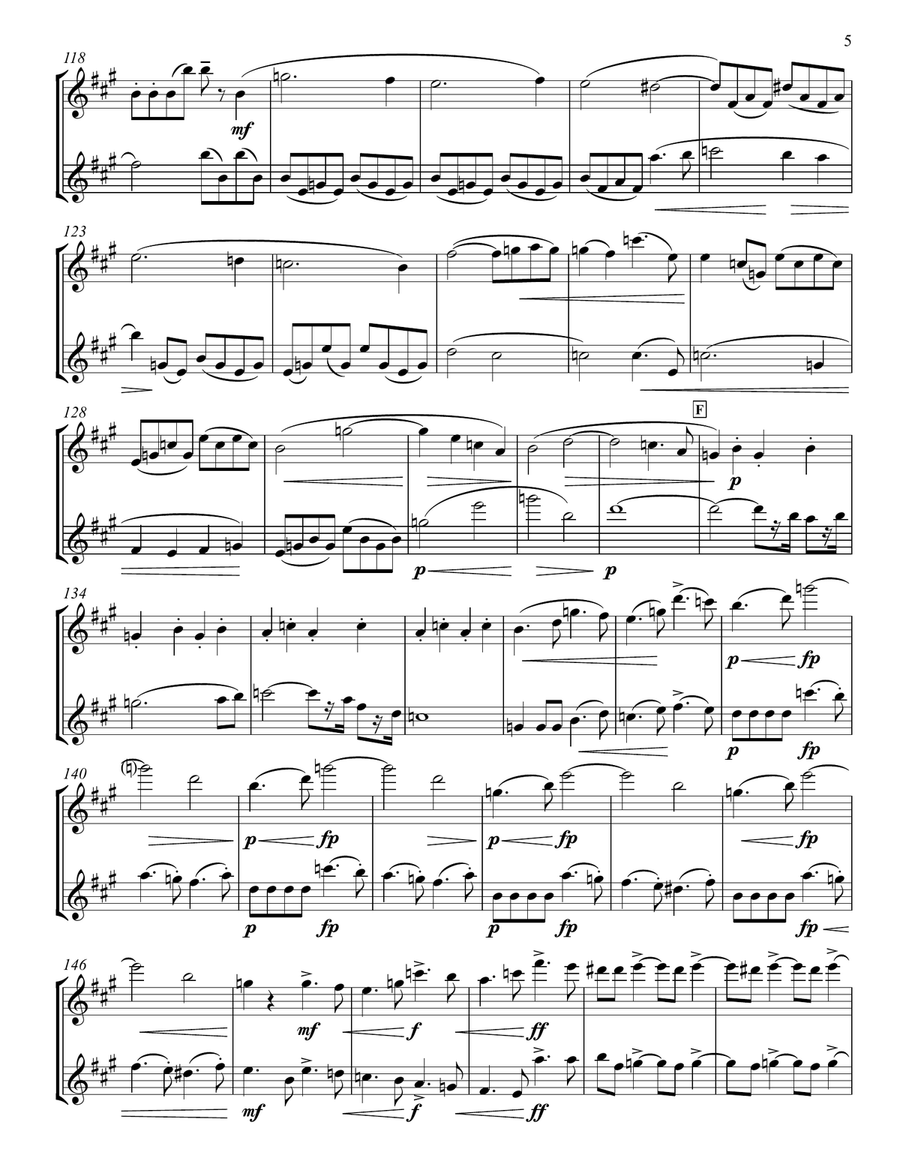 Carnaval Overture for Two Flutes Flute Duet scores gallery preview page 6