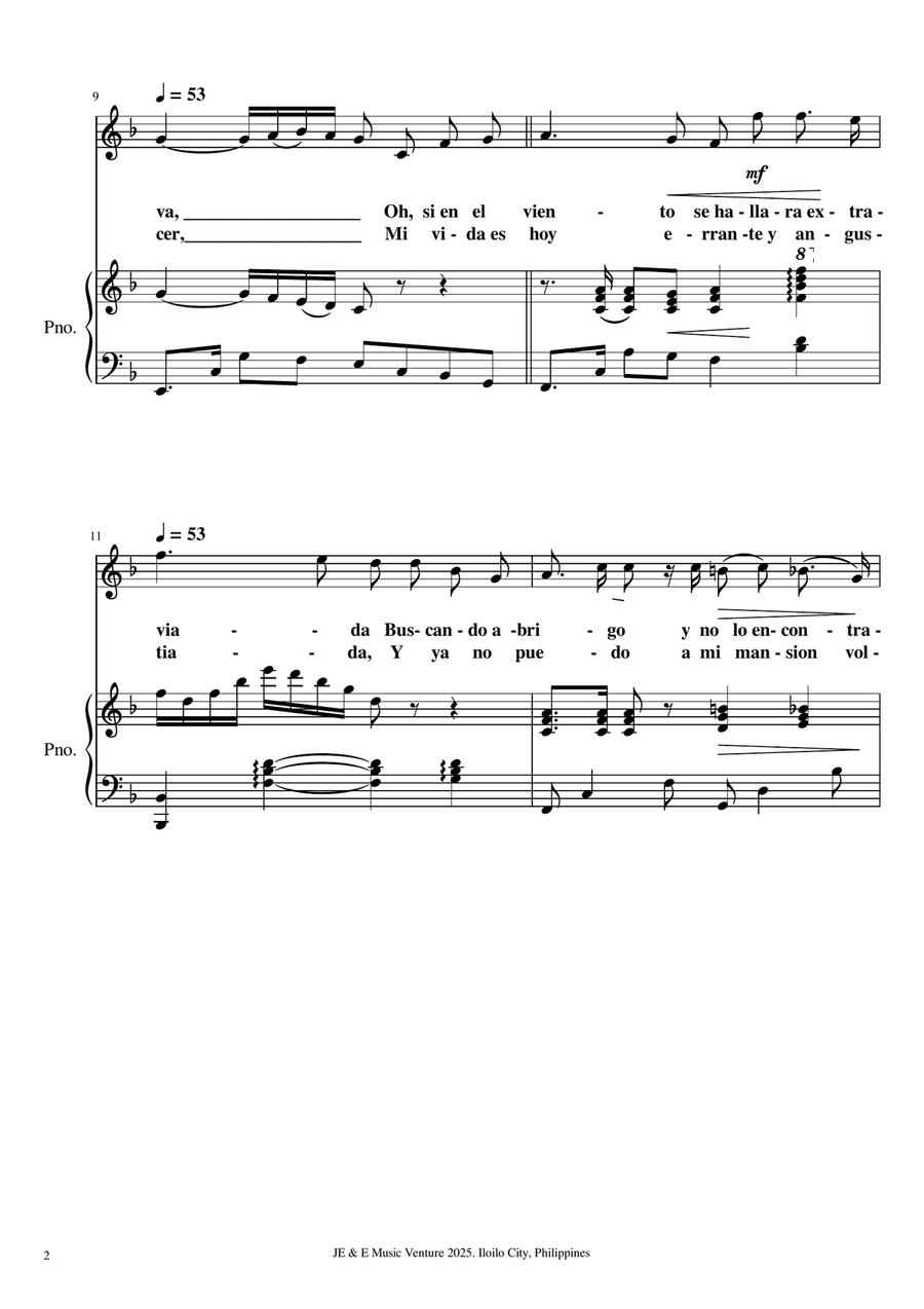 Las Golondrinas Las Golondrinas Piano, Vocal scores gallery preview page 2