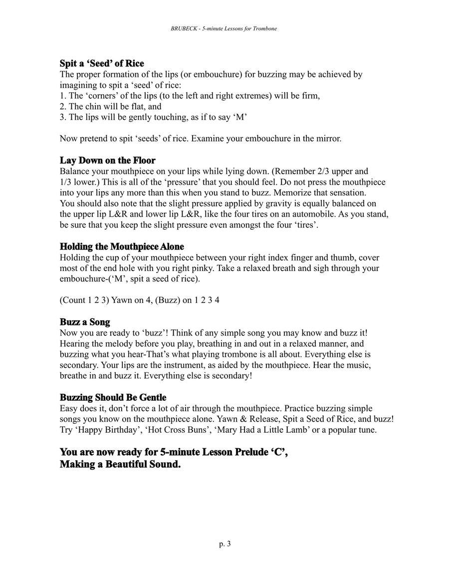 5-Minute Lessons - A Trombone Method for Beginners Trombone scores gallery preview page 5