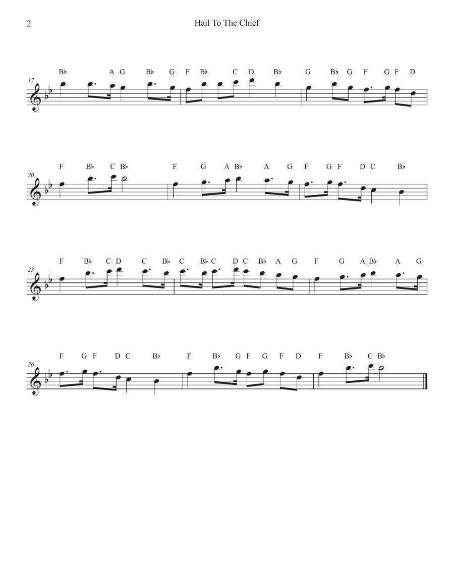Hail To The Chief for Flute Piccolo scores gallery preview page 2