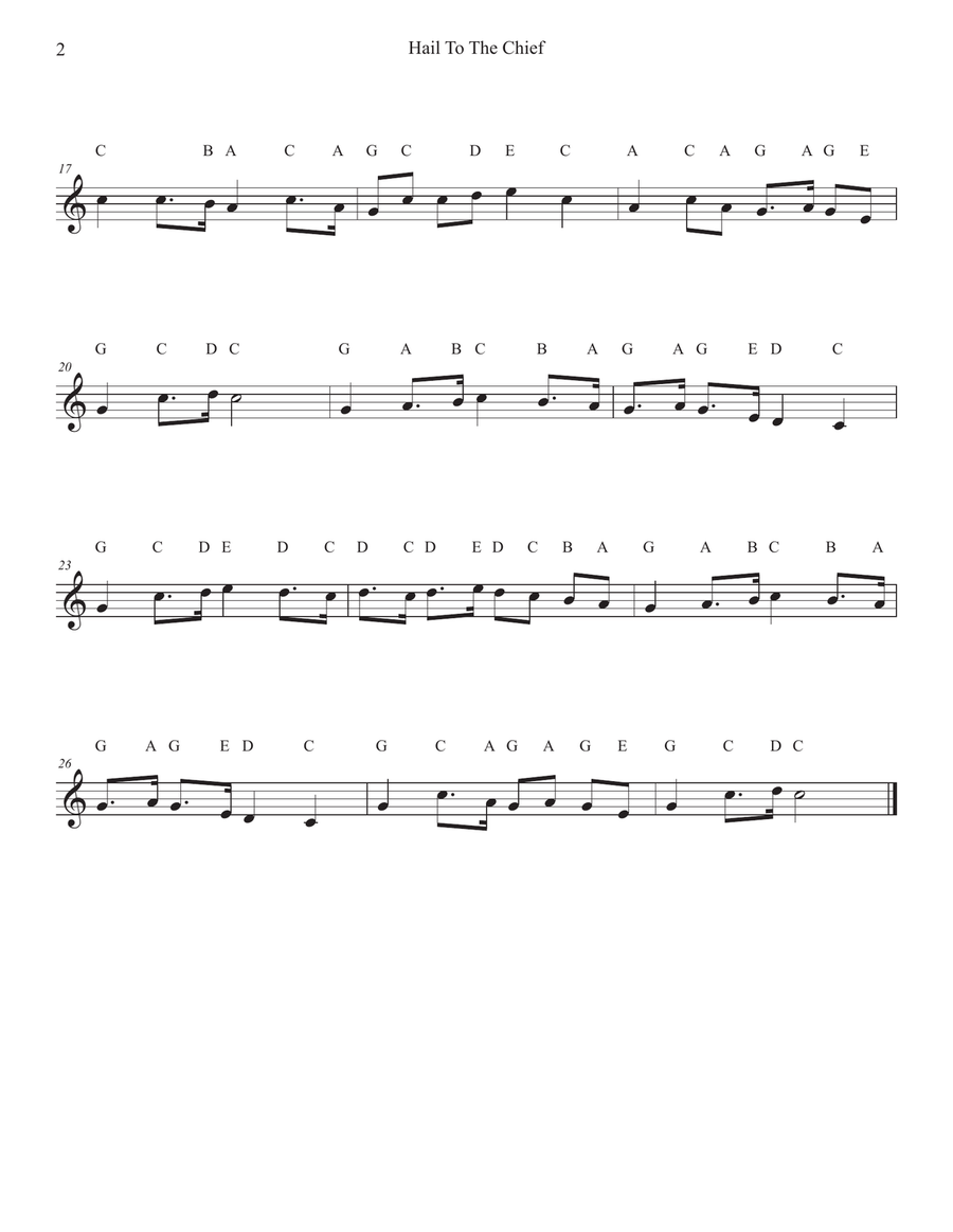 Hail To The Chief for Trumpet C Trumpet scores gallery preview page 2