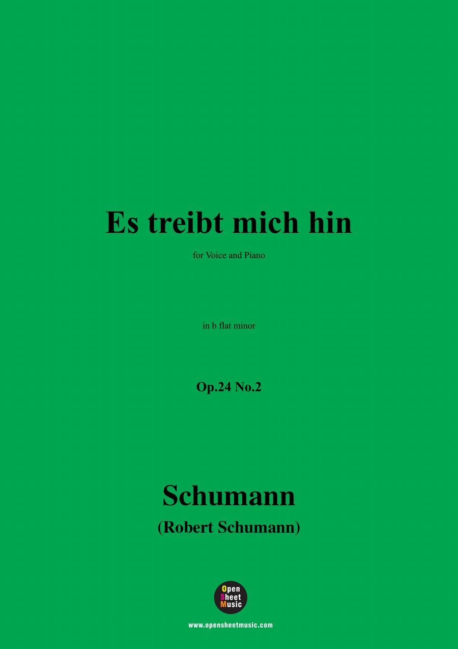 R. Schumann-Es treibt mich hin,in b flat minor Piano, Vocal scores gallery preview page 1
