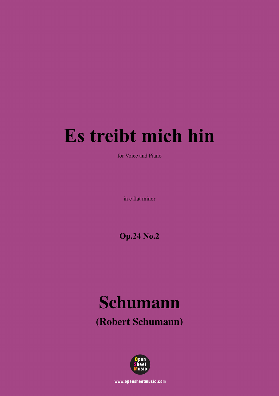R. Schumann-Es treibt mich hin,in e flat minor Piano, Vocal scores gallery preview page 1