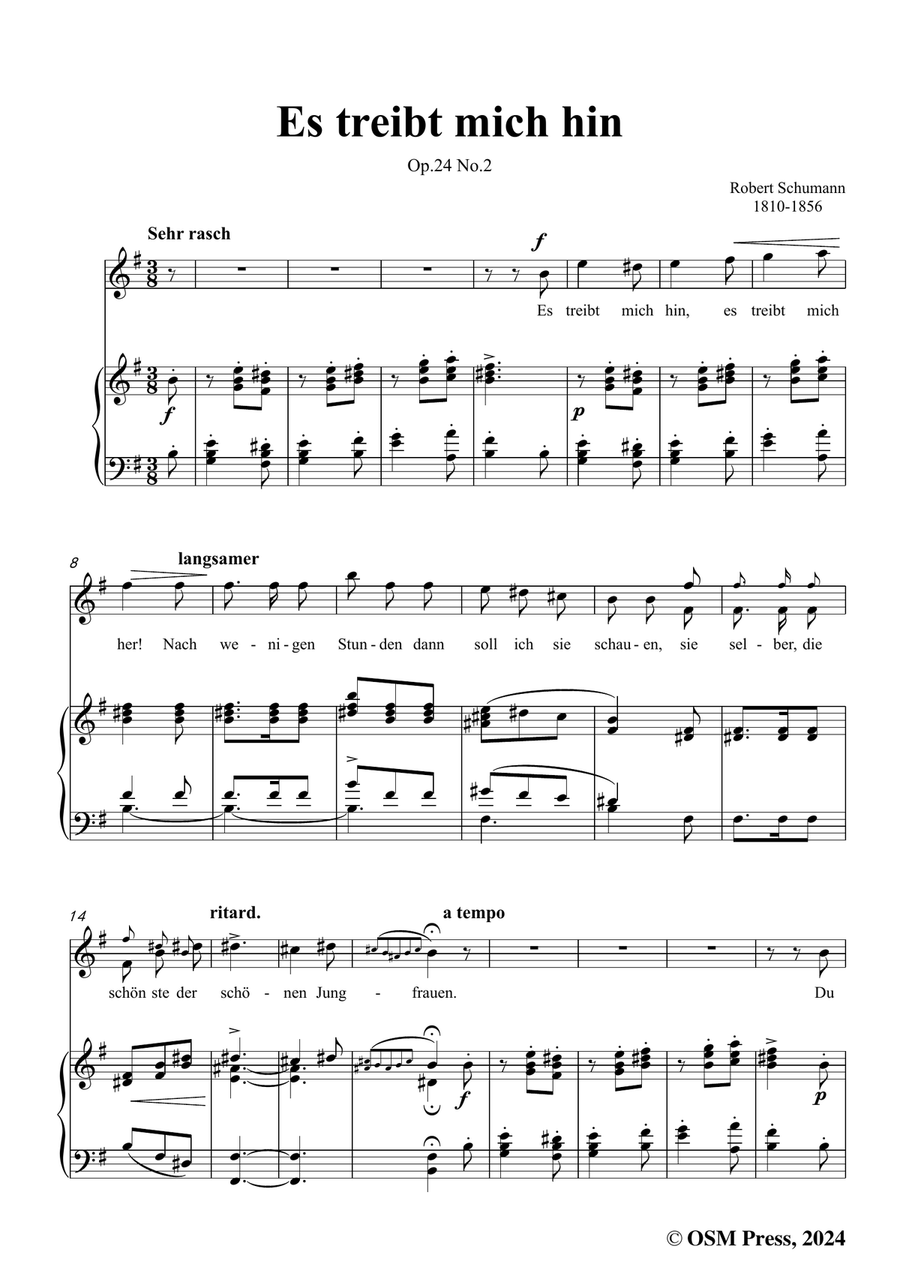 R. Schumann-Es treibt mich hin,in e minor Piano, Vocal scores gallery preview page 3