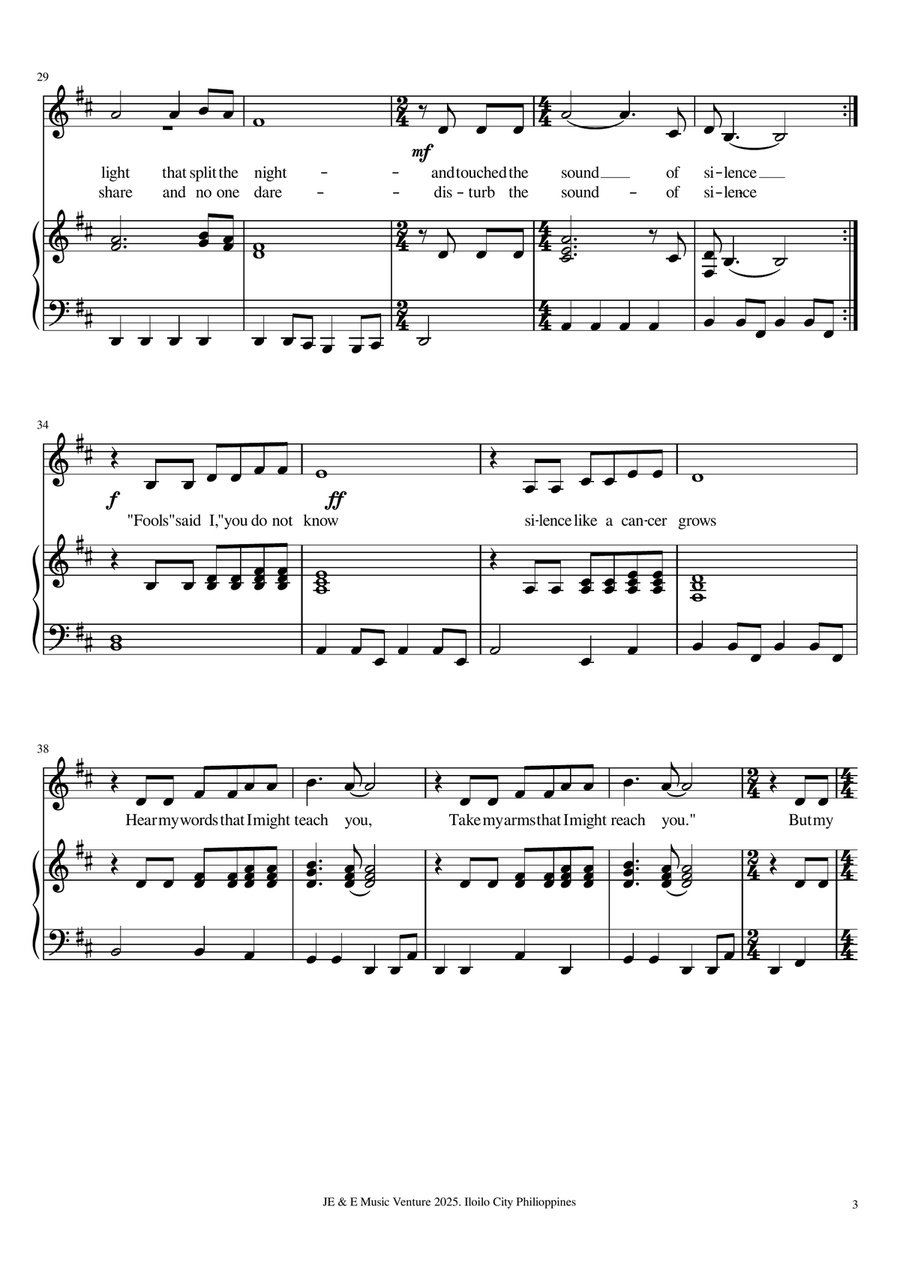 The Sound Of Silence The Sound Of Silence A Cappella scores gallery preview page 3