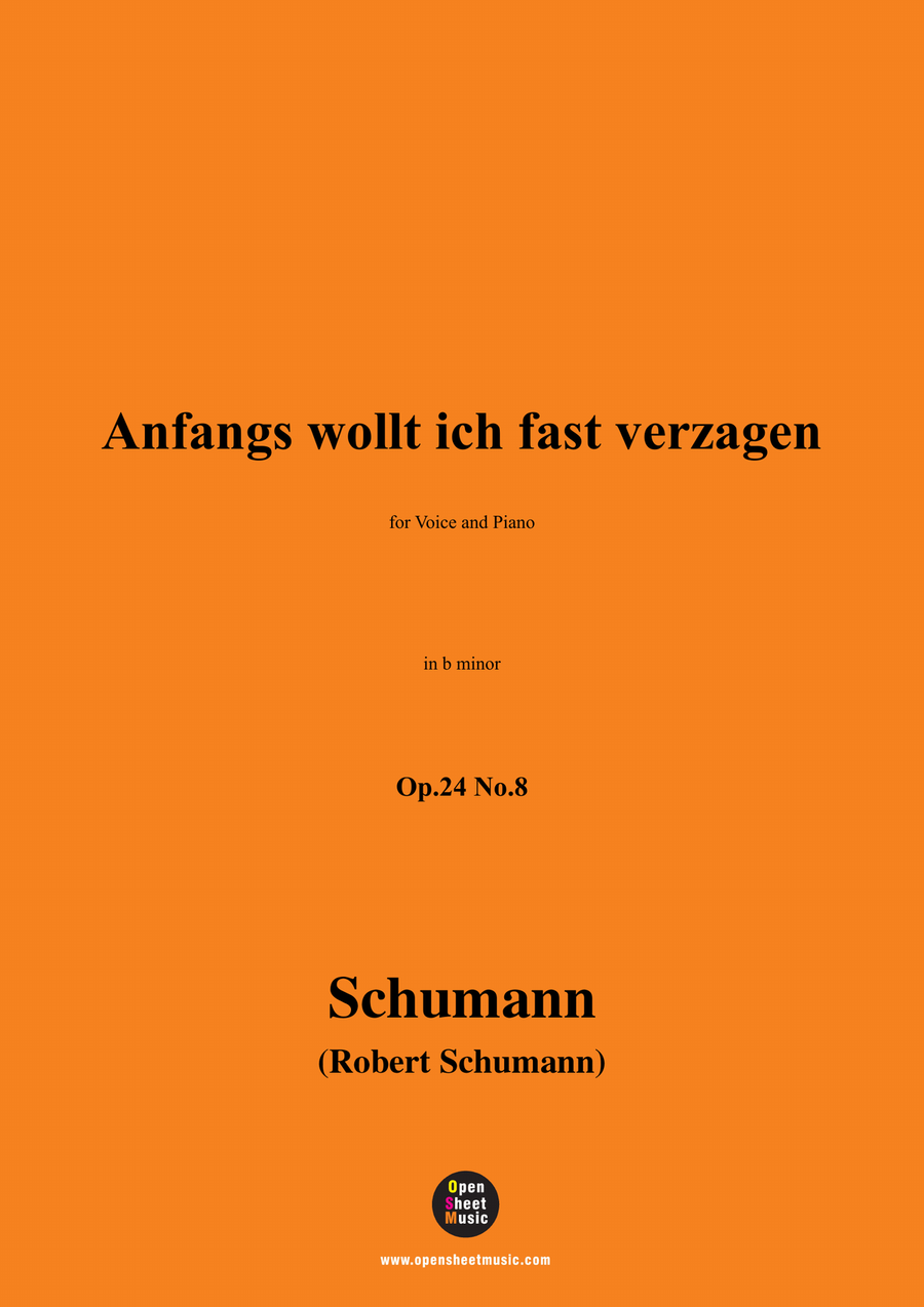 R. Schumann-Anfangs wollt ich fast verzagen,in b minor Piano, Vocal scores gallery preview page 1