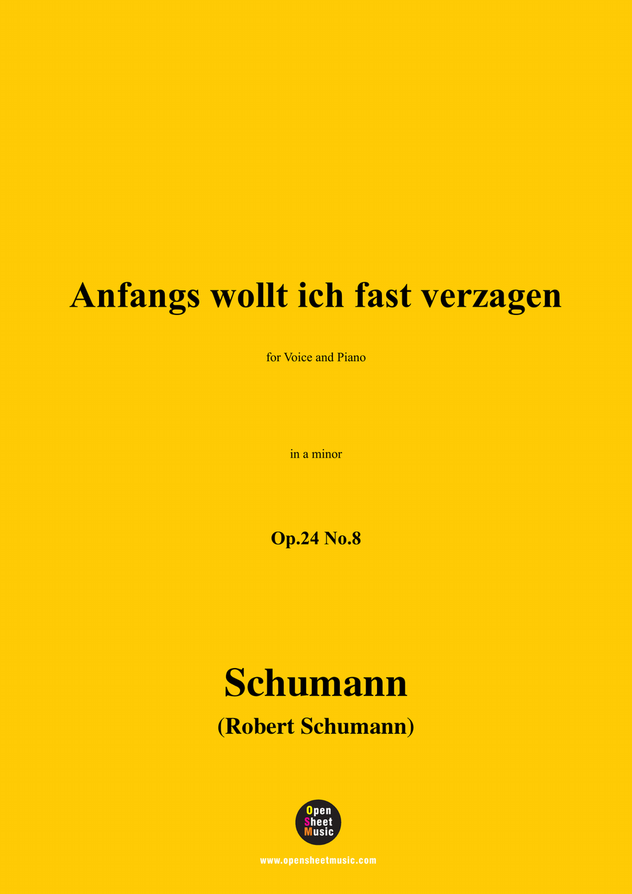 R. Schumann-Anfangs wollt ich fast verzagen,in a minor Piano, Vocal scores gallery preview page 1