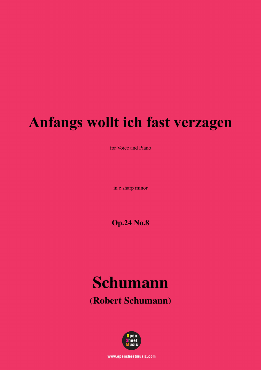 R. Schumann-Anfangs wollt ich fast verzagen,in c sharp minor Piano, Vocal scores gallery preview page 1