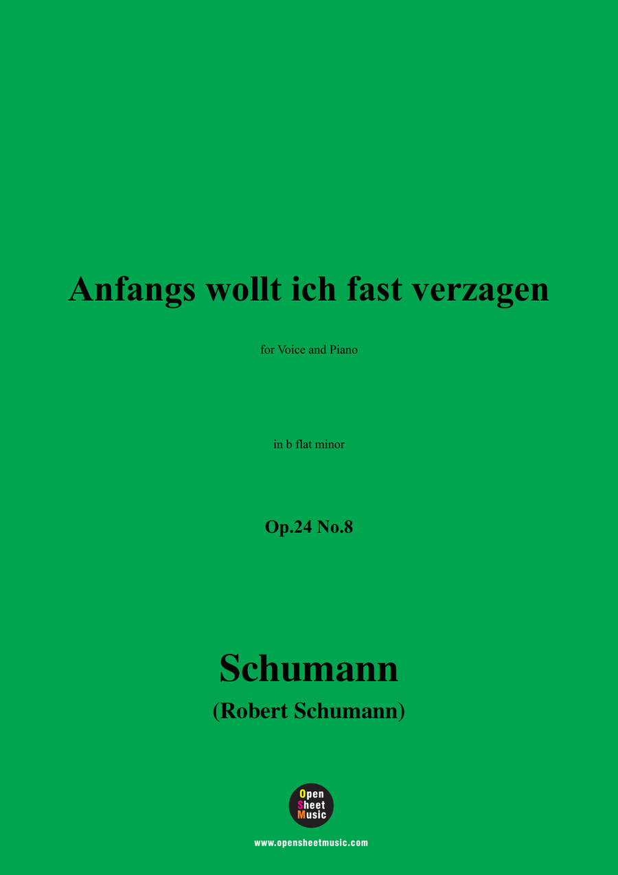 R. Schumann-Anfangs wollt ich fast verzagen,in b flat minor Piano, Vocal scores gallery preview page 1