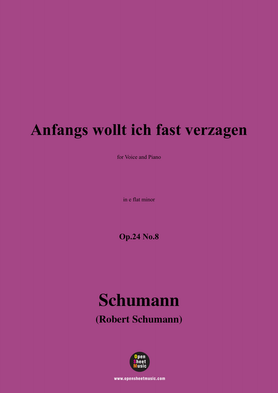 R. Schumann-Anfangs wollt ich fast verzagen,in e flat minor Piano, Vocal scores gallery preview page 1