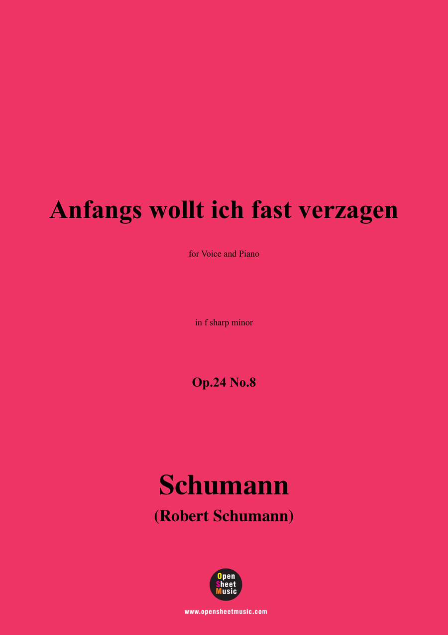 R. Schumann-Anfangs wollt ich fast verzagen,in f sharp minor Piano, Vocal scores gallery preview page 1