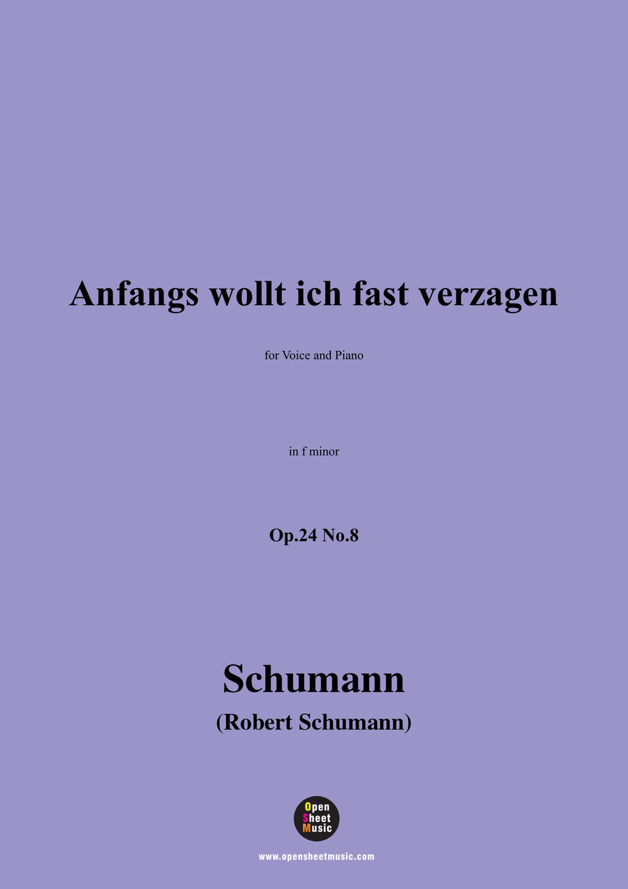 R. Schumann-Anfangs wollt ich fast verzagen,in f minor Piano, Vocal scores gallery preview page 1