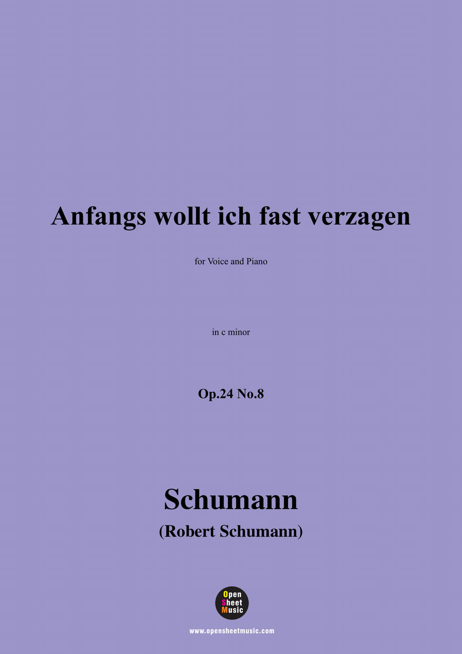 R. Schumann-Anfangs wollt ich fast verzagen,in c minor Piano, Vocal scores gallery preview page 1