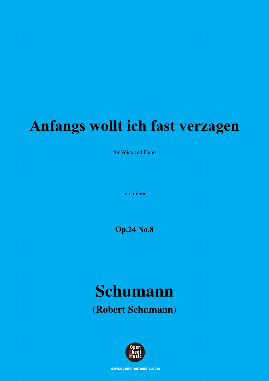 R. Schumann-Anfangs wollt ich fast verzagen,in g minor Piano, Vocal scores gallery preview page 1