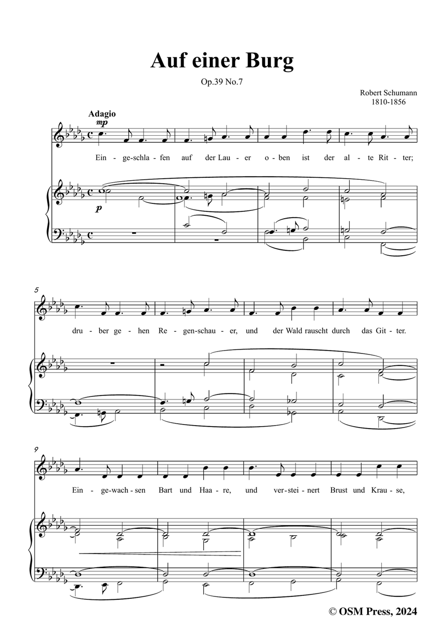 R. Schumann-Auf einer Burg,in b flat minor Piano, Vocal scores gallery preview page 3