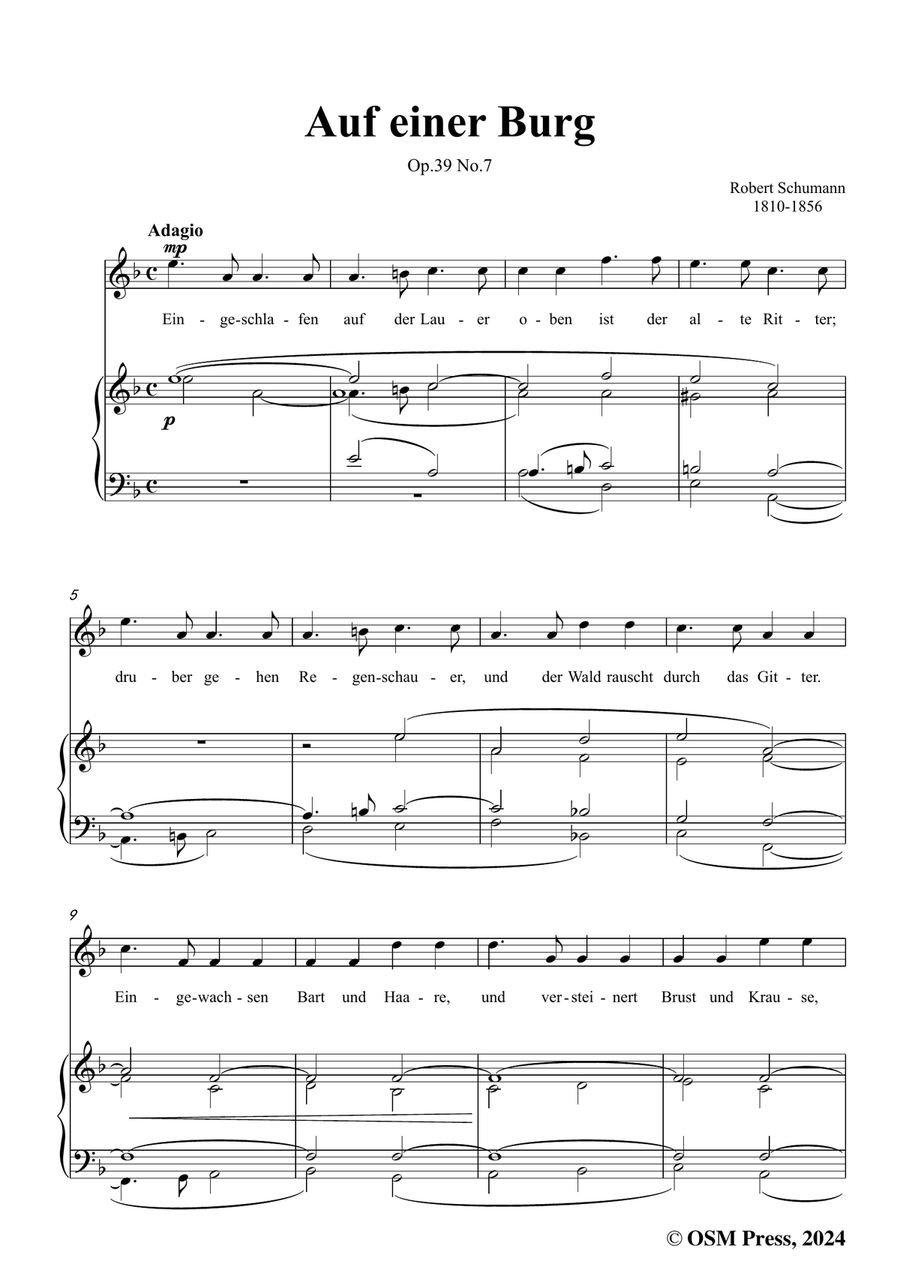 R. Schumann-Auf einer Burg,in d minor Piano, Vocal scores gallery preview page 3