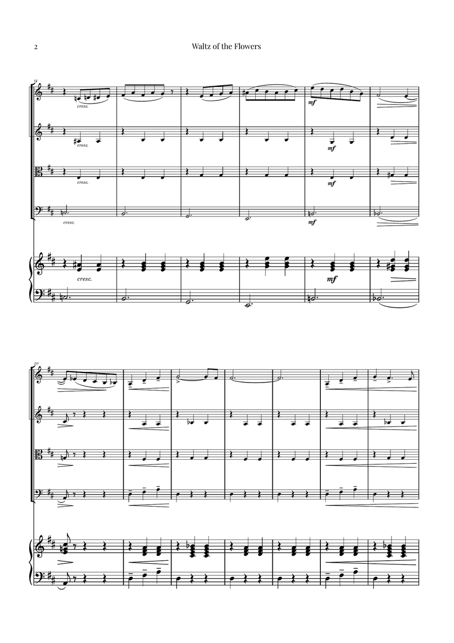 Waltz of the Flowers by Tchaikovsky | ENCHANTING Sheet Music String Orchestra scores gallery preview page 2