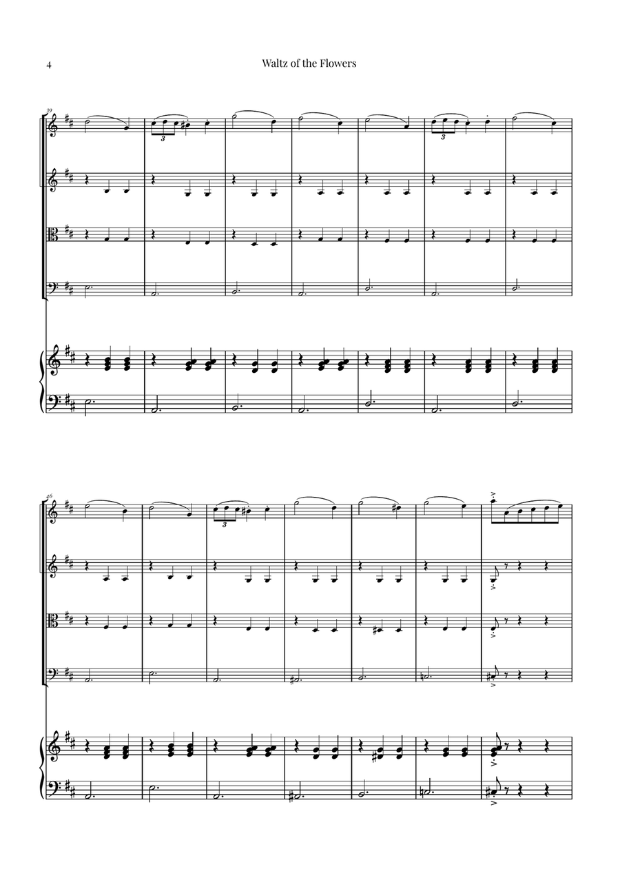 Waltz of the Flowers by Tchaikovsky | ENCHANTING Sheet Music String Orchestra scores gallery preview page 4