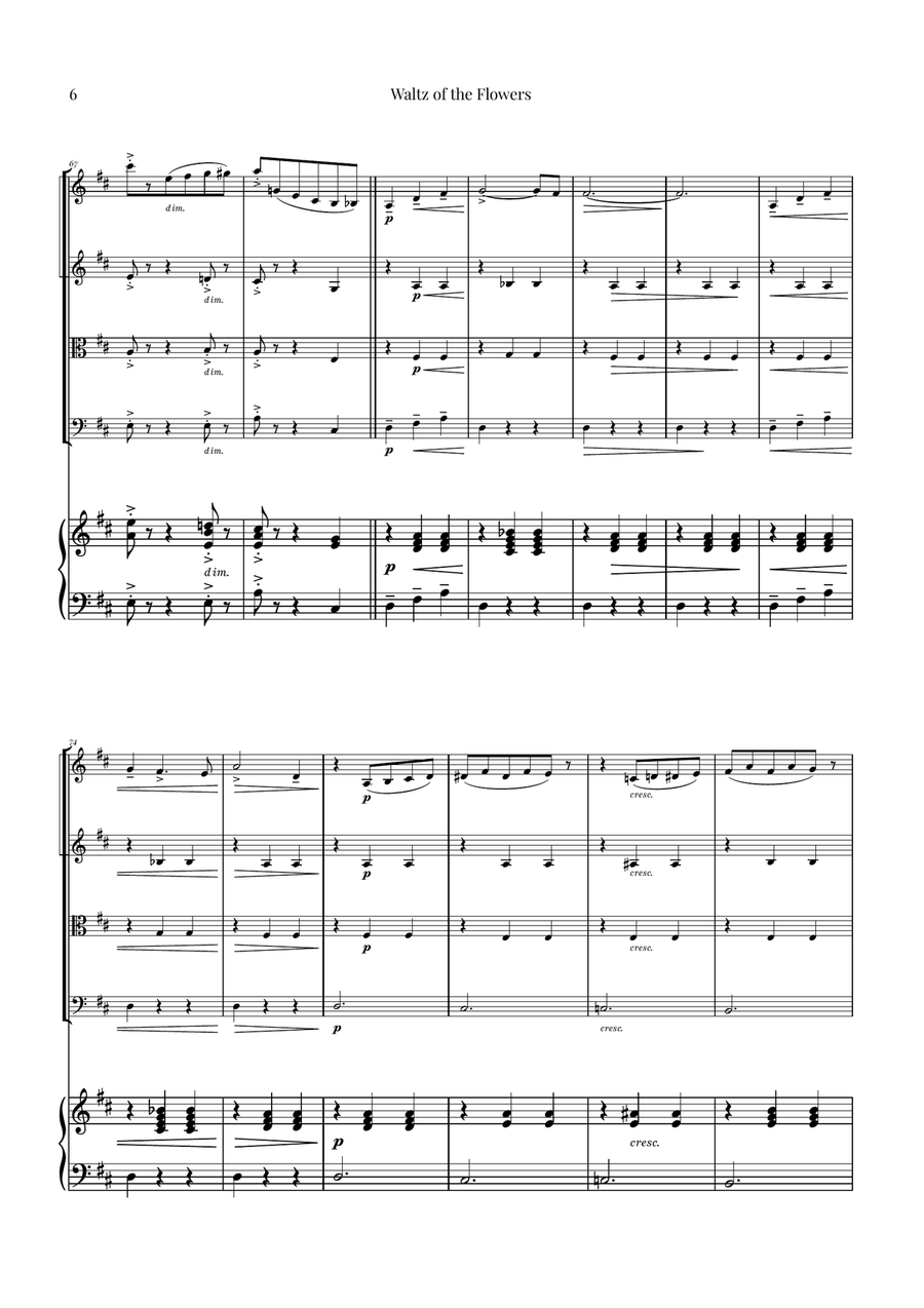 Waltz of the Flowers by Tchaikovsky | ENCHANTING Sheet Music String Orchestra scores gallery preview page 6