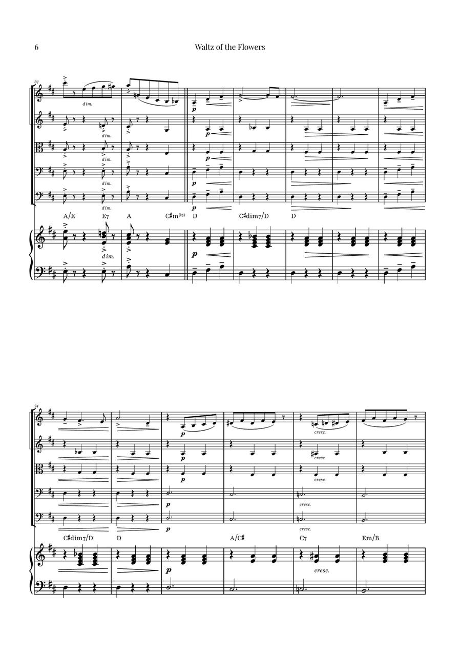 Waltz of the Flowers by Tchaikovsky | ENCHANTING Sheet Music String Orchestra scores gallery preview page 6