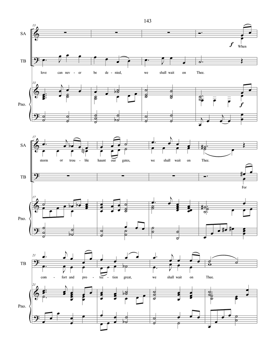 We Shall Wait on Thee, sacred music for SATB choir 4-Part scores gallery preview page 3