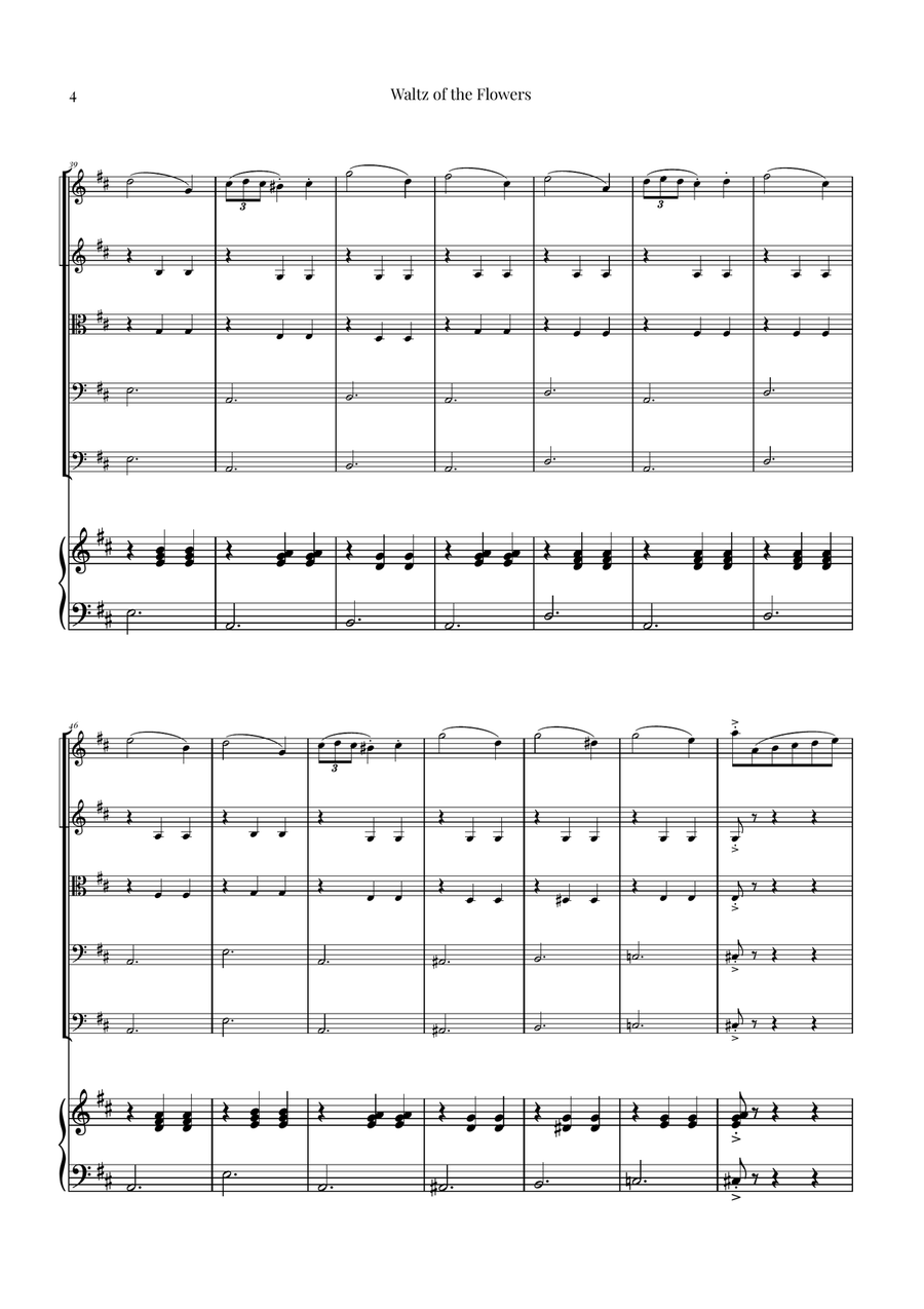 Waltz of the Flowers by Tchaikovsky | ENCHANTING Sheet Music String Orchestra scores gallery preview page 4