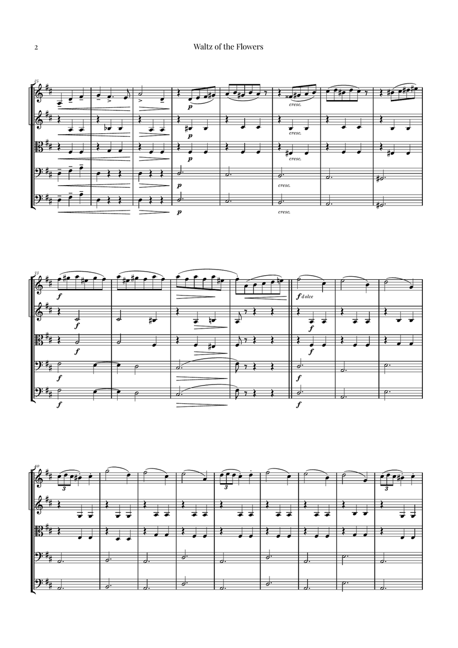 Waltz of the Flowers by Tchaikovsky | ENCHANTING Sheet Music String Orchestra scores gallery preview page 2