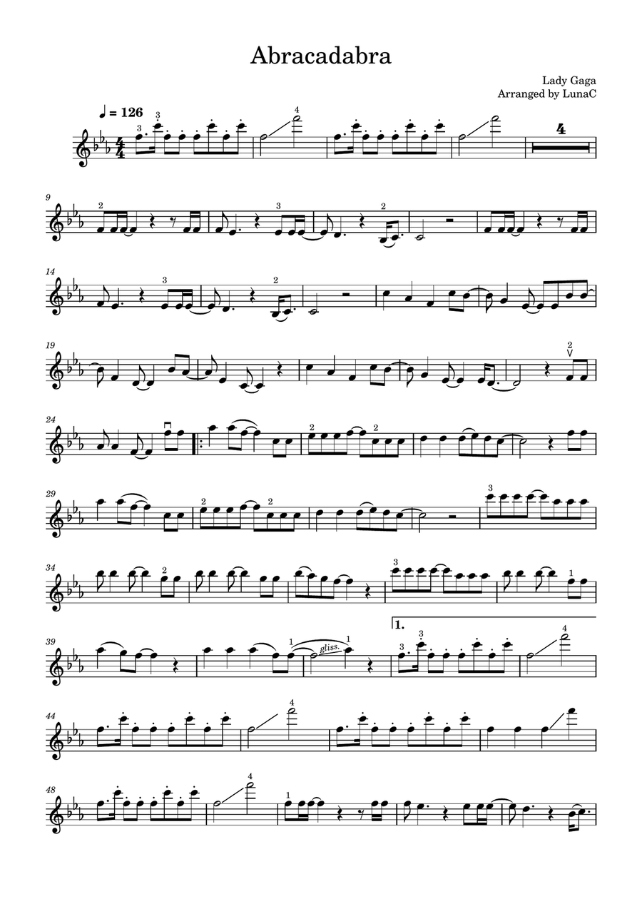 Abracadabra Abracadabra Violin Solo scores gallery preview page 1