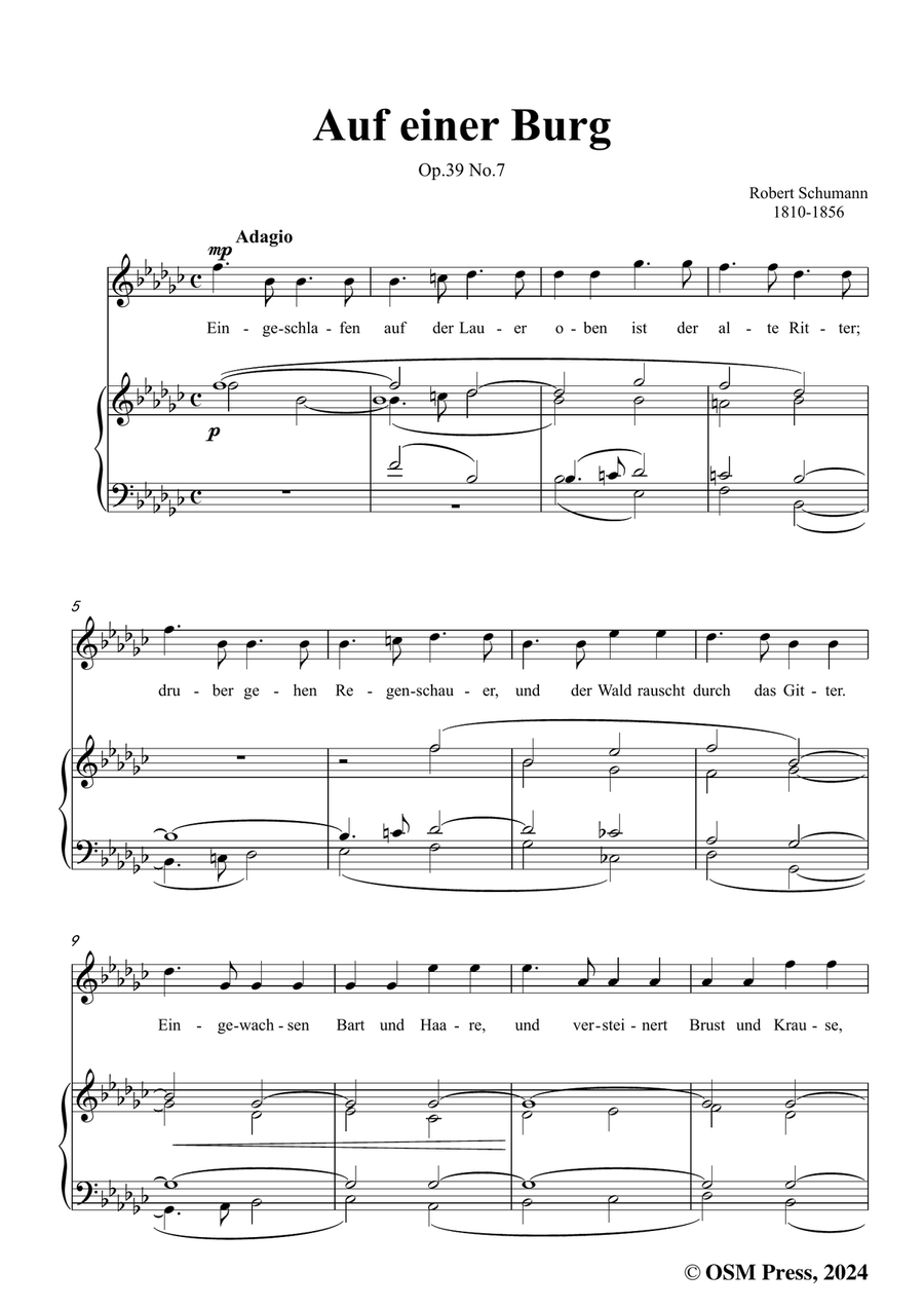 R. Schumann-Auf einer Burg,in e flat minor Piano, Vocal scores gallery preview page 3