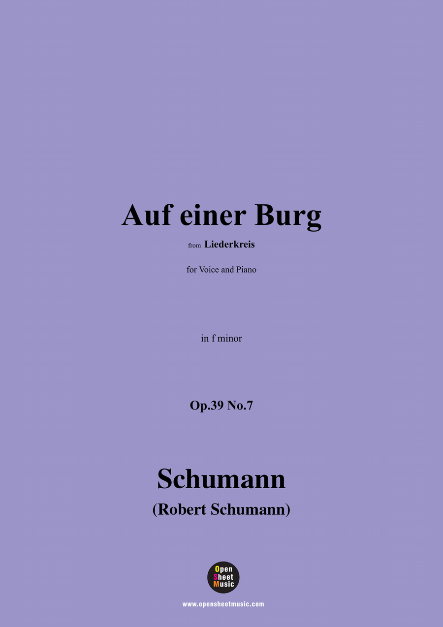 R. Schumann-Auf einer Burg,in f minor Piano, Vocal scores gallery preview page 1
