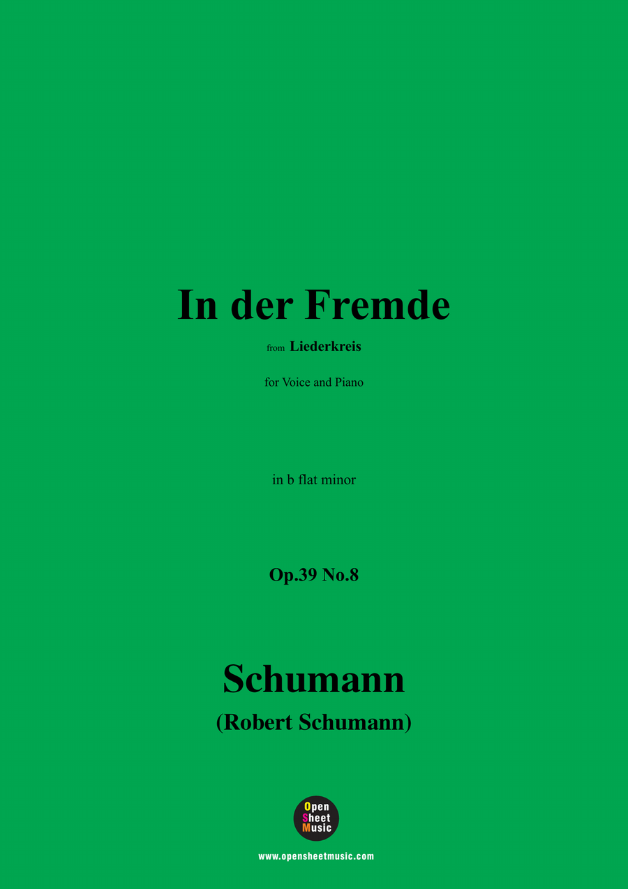 R. Schumann-In der Fremde,in b flat minor Piano, Vocal scores gallery preview page 1
