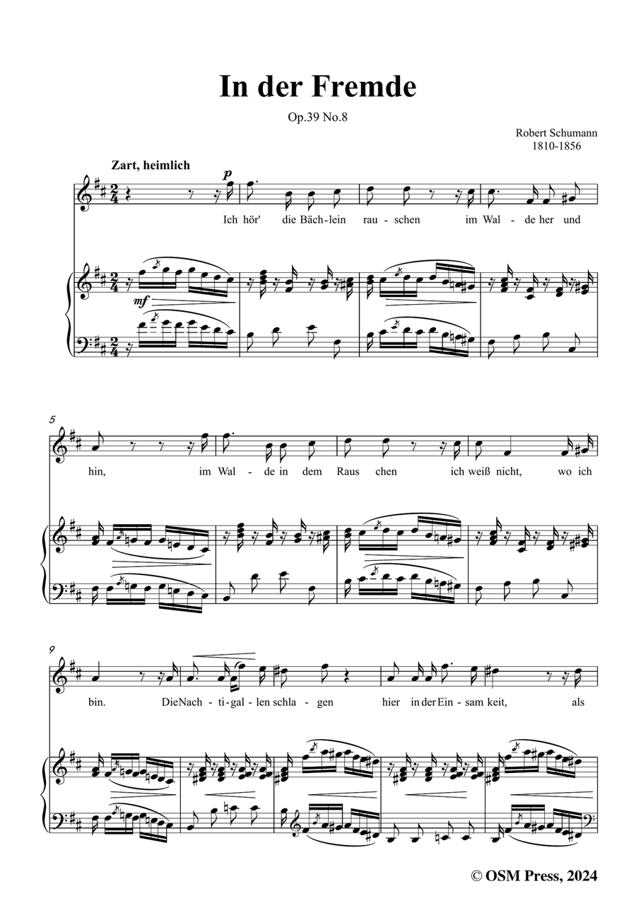 R. Schumann-In der Fremde,in b minor Piano, Vocal scores gallery preview page 3