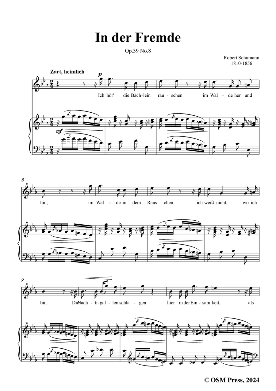 R. Schumann-In der Fremde,in c minor Piano, Vocal scores gallery preview page 3