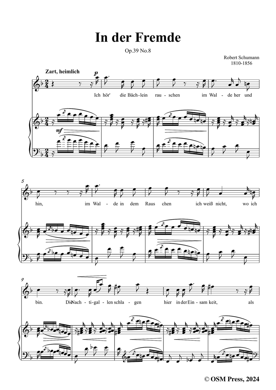 R. Schumann-In der Fremde,in d minor Piano, Vocal scores gallery preview page 3