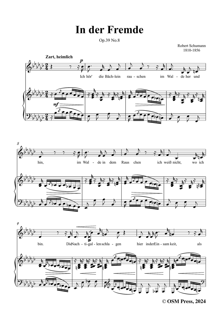 R. Schumann-In der Fremde,in e flat minor Piano, Vocal scores gallery preview page 3