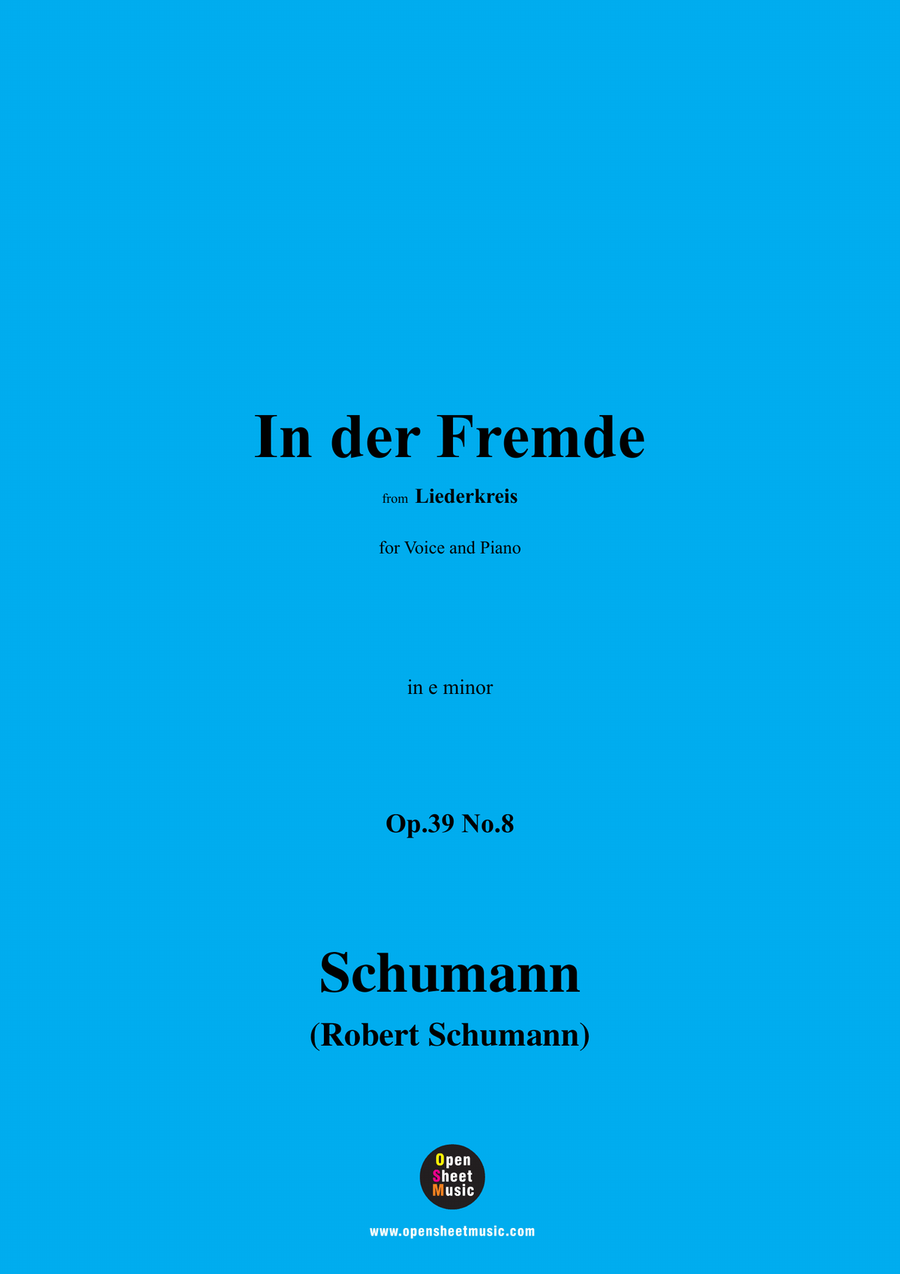 R. Schumann-In der Fremde,in e minor Piano, Vocal scores gallery preview page 1