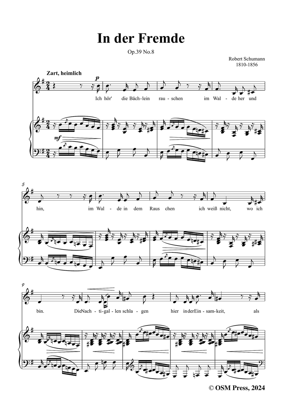 R. Schumann-In der Fremde,in e minor Piano, Vocal scores gallery preview page 3