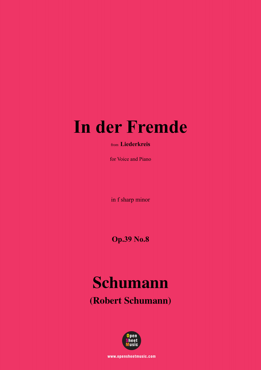 R. Schumann-In der Fremde,in f sharp minor Piano, Vocal scores gallery preview page 1