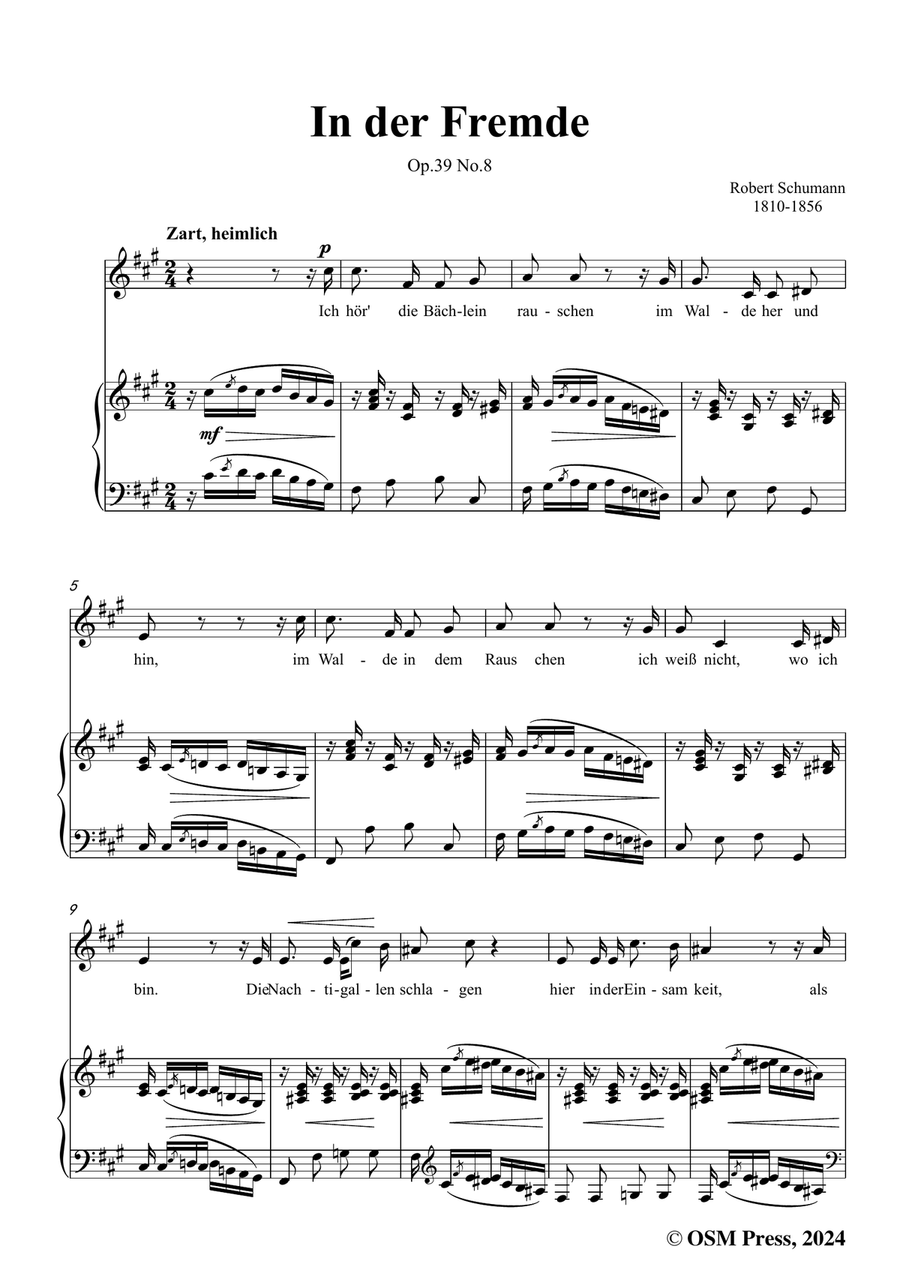 R. Schumann-In der Fremde,in f sharp minor Piano, Vocal scores gallery preview page 3