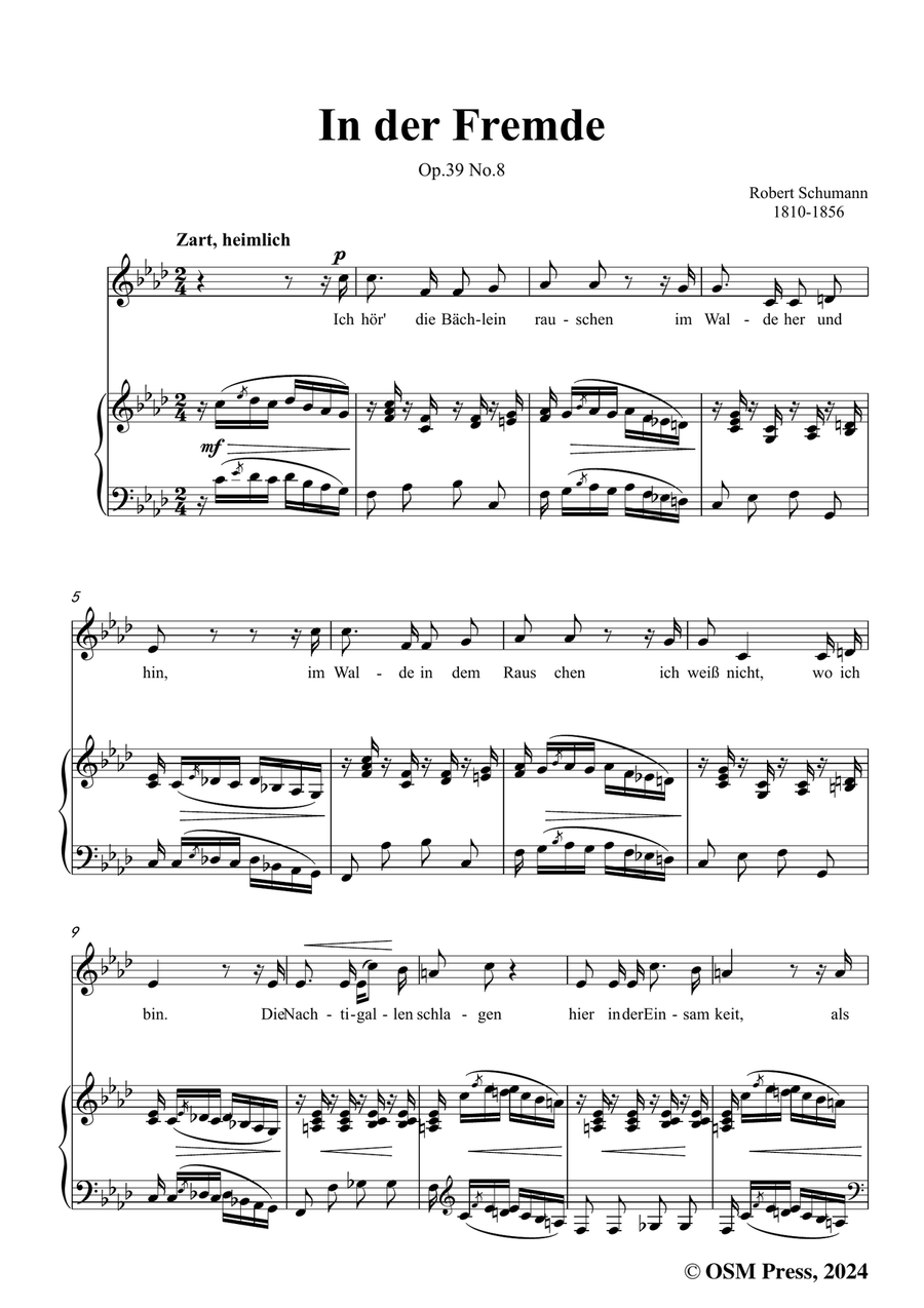 R. Schumann-In der Fremde,in f minor Piano, Vocal scores gallery preview page 3