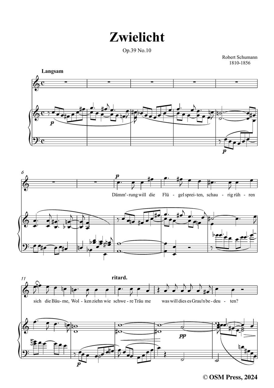 R. Schumann-Zwielicht,in a minor Piano, Vocal scores gallery preview page 3