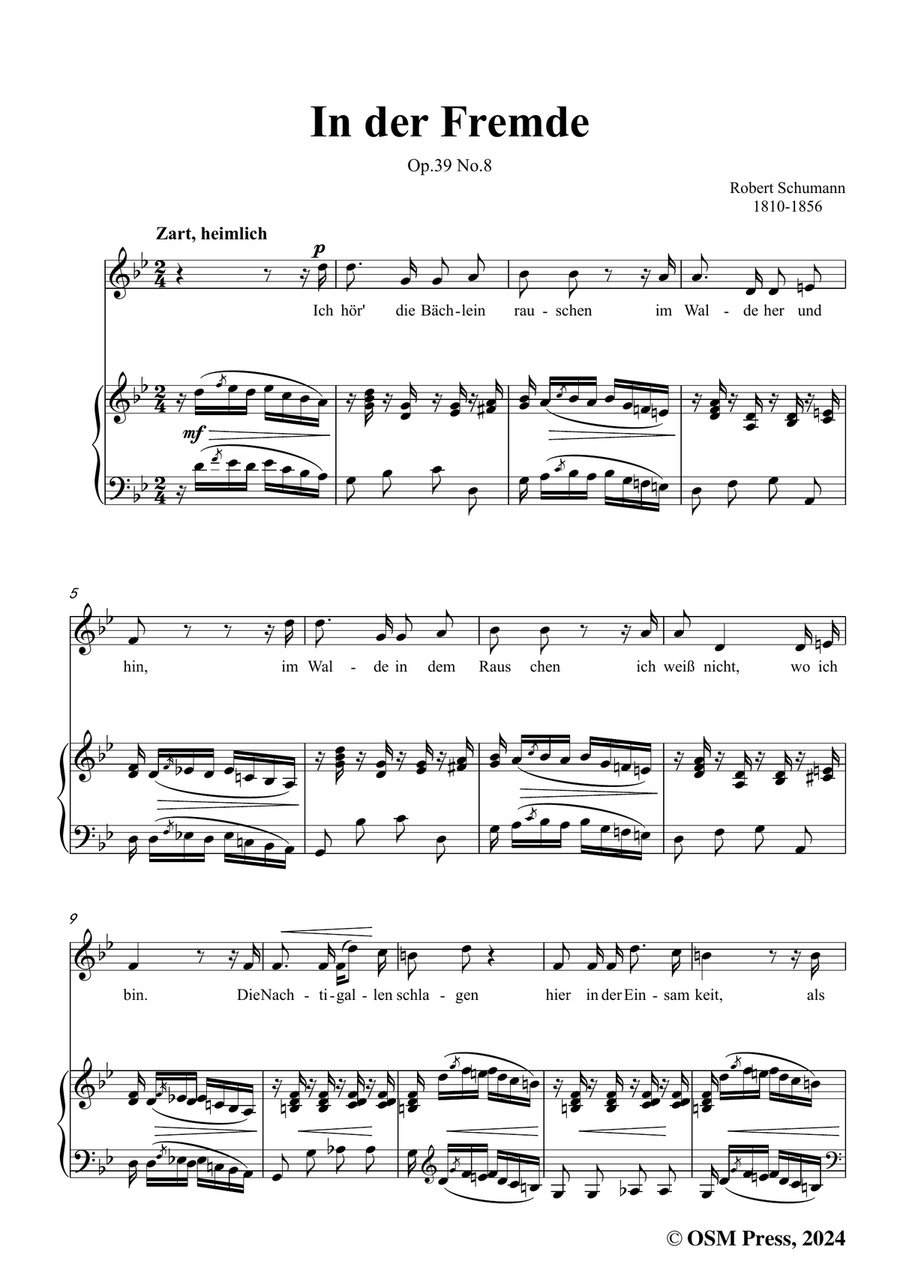 R. Schumann-In der Fremde,in g minor Piano, Vocal scores gallery preview page 3