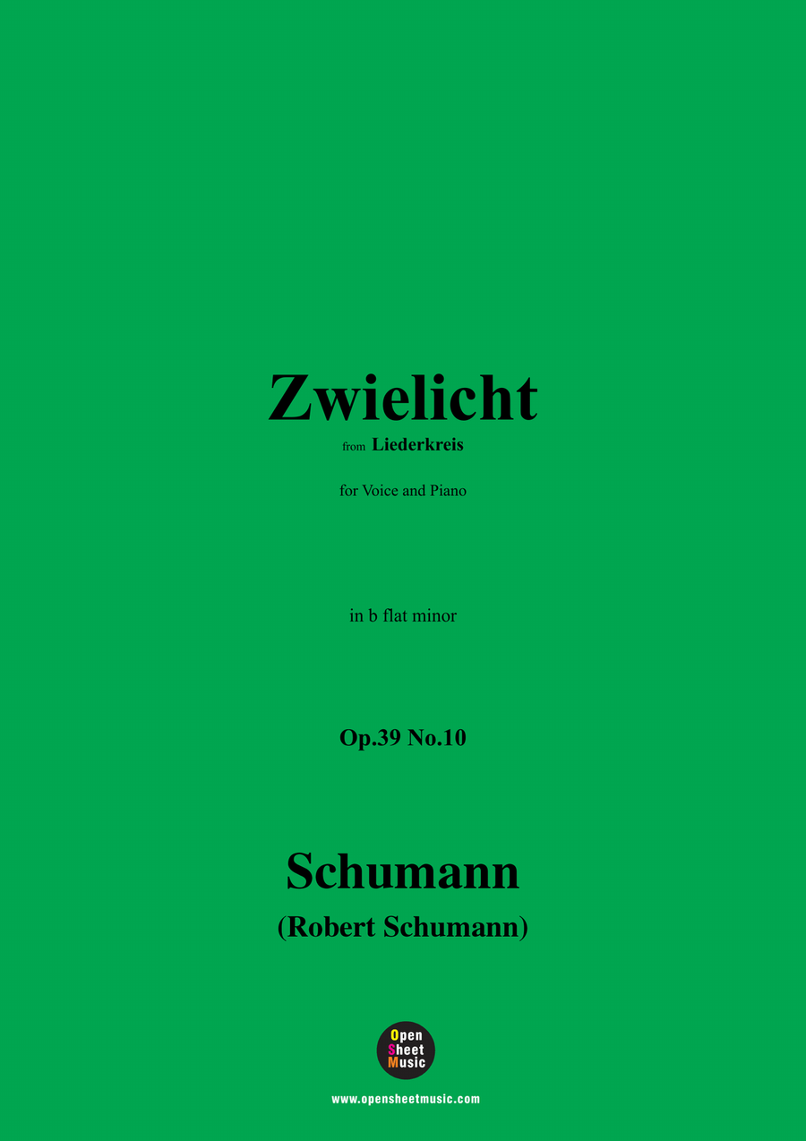 R. Schumann-Zwielicht,in b flat minor Piano, Vocal scores gallery preview page 1