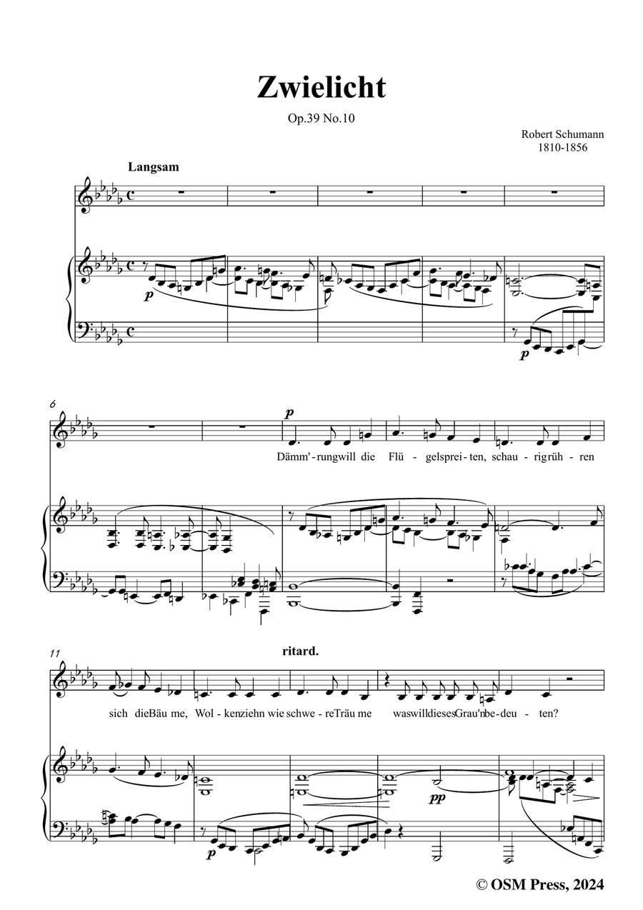 R. Schumann-Zwielicht,in b flat minor Piano, Vocal scores gallery preview page 3