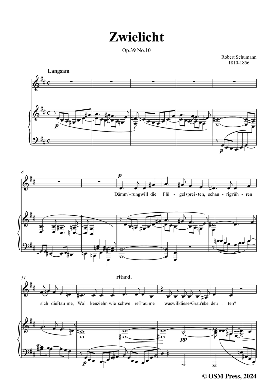 R. Schumann-Zwielicht,in b minor Piano, Vocal scores gallery preview page 3