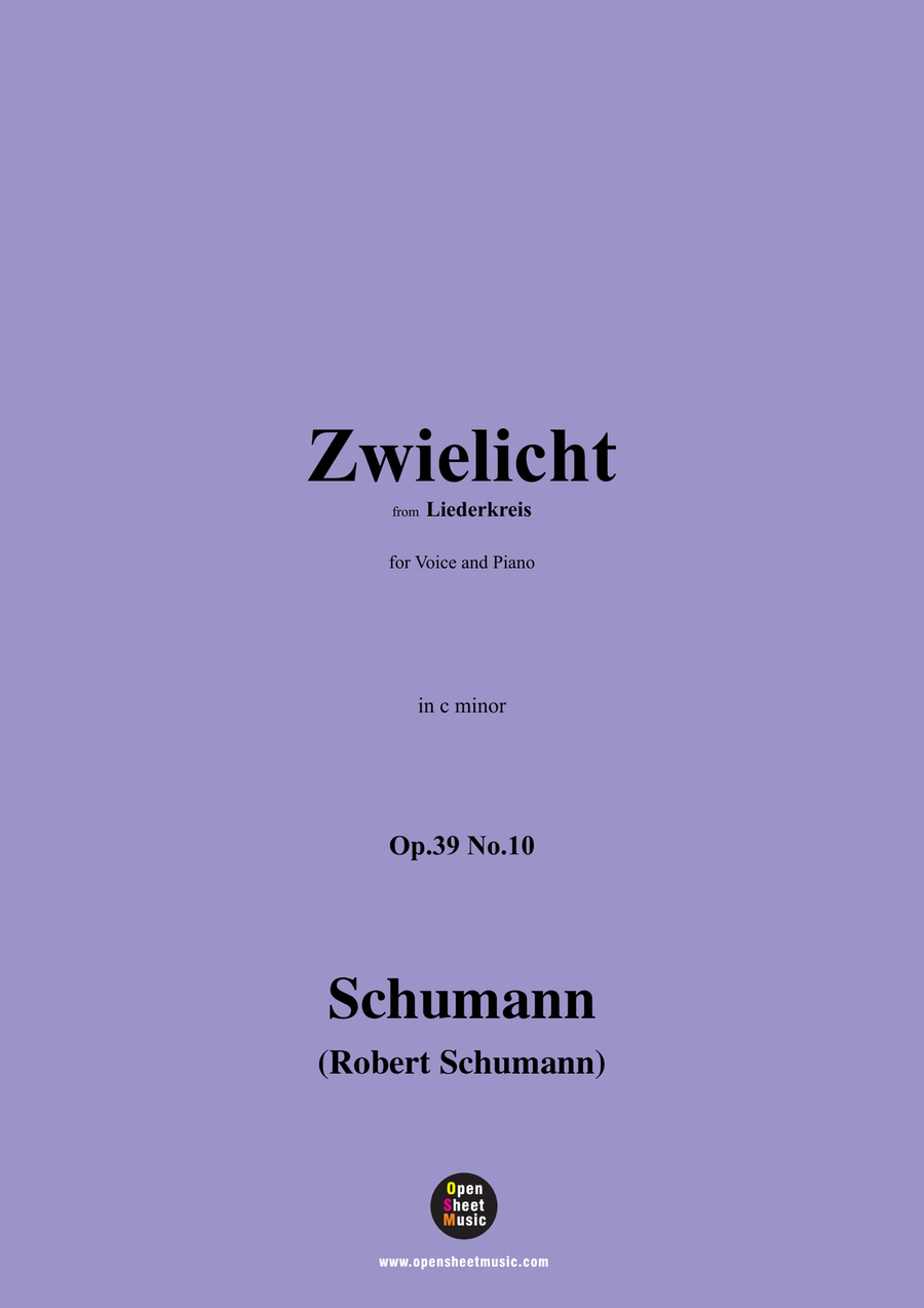R. Schumann-Zwielicht,in c minor Piano, Vocal scores gallery preview page 1