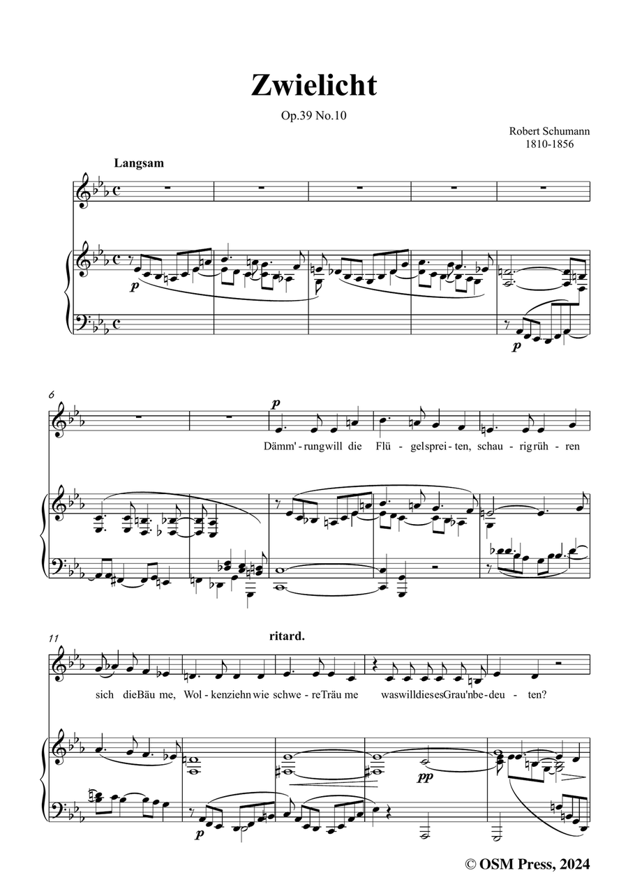 R. Schumann-Zwielicht,in c minor Piano, Vocal scores gallery preview page 3