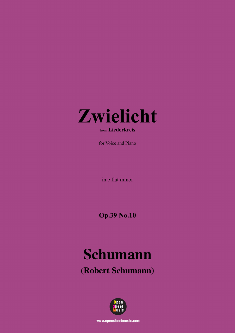 R. Schumann-Zwielicht,in e flat minor Piano, Vocal scores gallery preview page 1